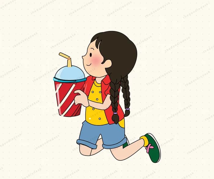 Running with a big drink