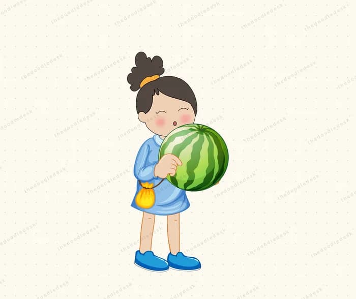 Carrying a heavy watermelon