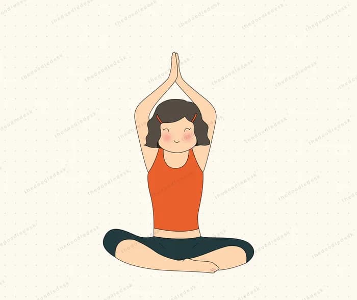 Holding a seated yoga pose