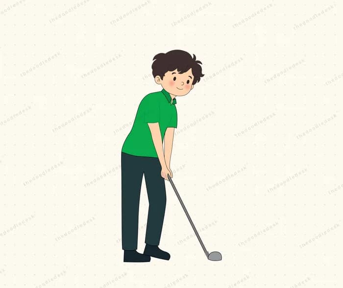 Playing golf