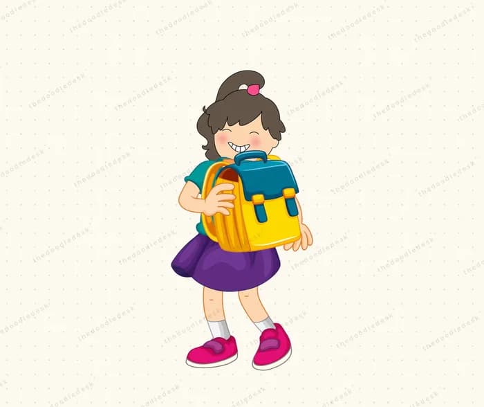 Packing her school bag
