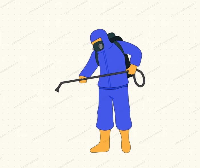 Spraying an area