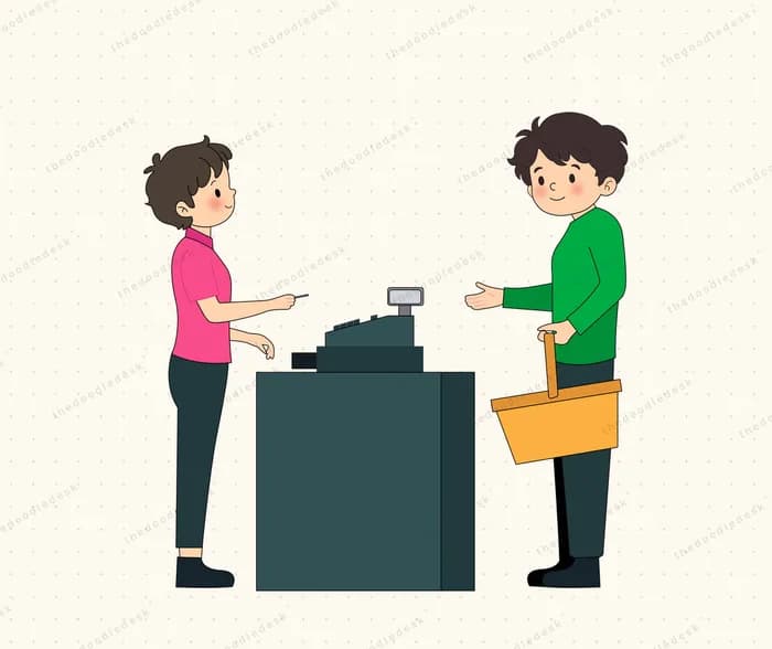 Paying at the checkout