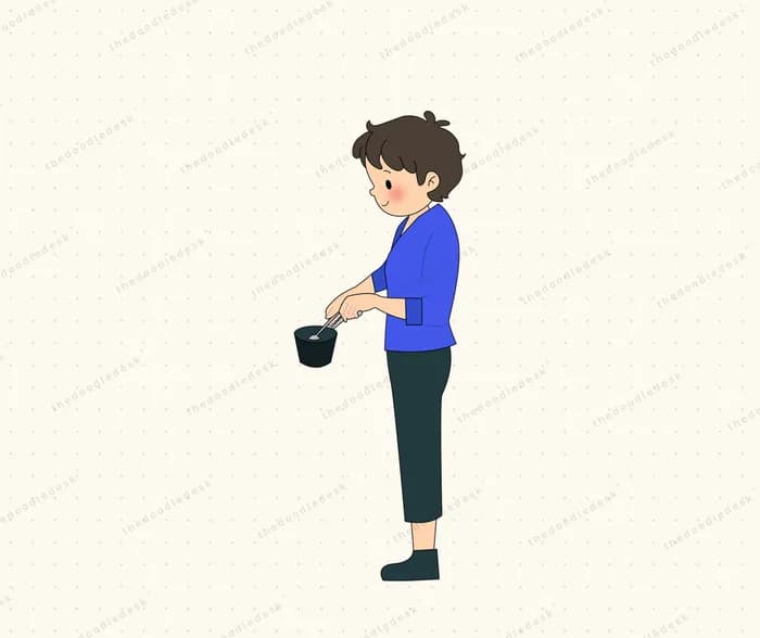 Holding a cup of coffee