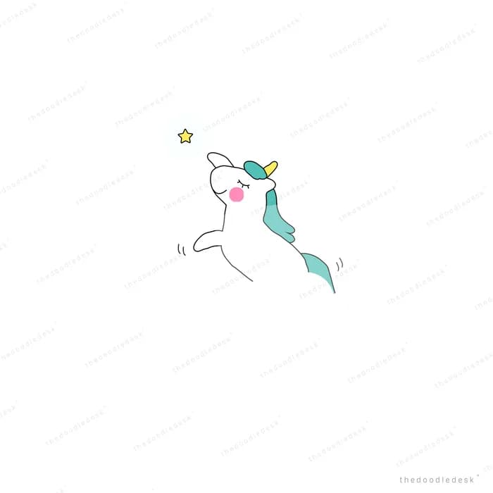 Unicorn galloping across a snowy mountain peak