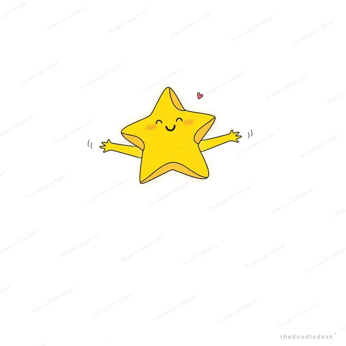 Yellow shooting star with a motion trail