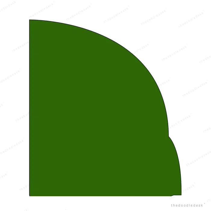 Large plain green curved shape filling the frame