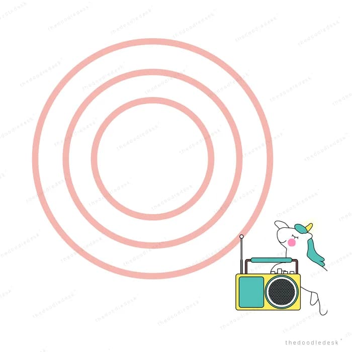 Radio emitting concentric sound rings