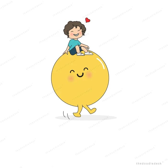 Girl sitting on top of a smiling yellow sun