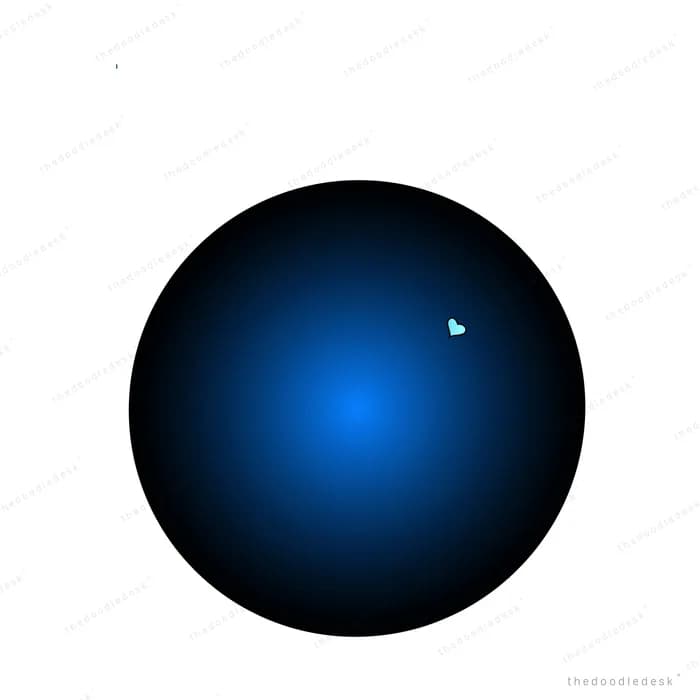 Single dark blue glowing sphere