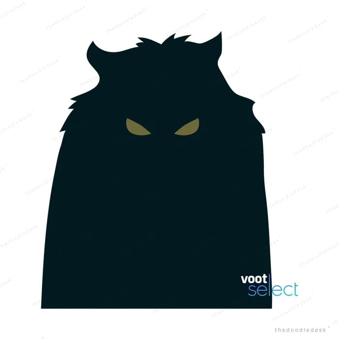 Large dark monster silhouette with glowing eyes
