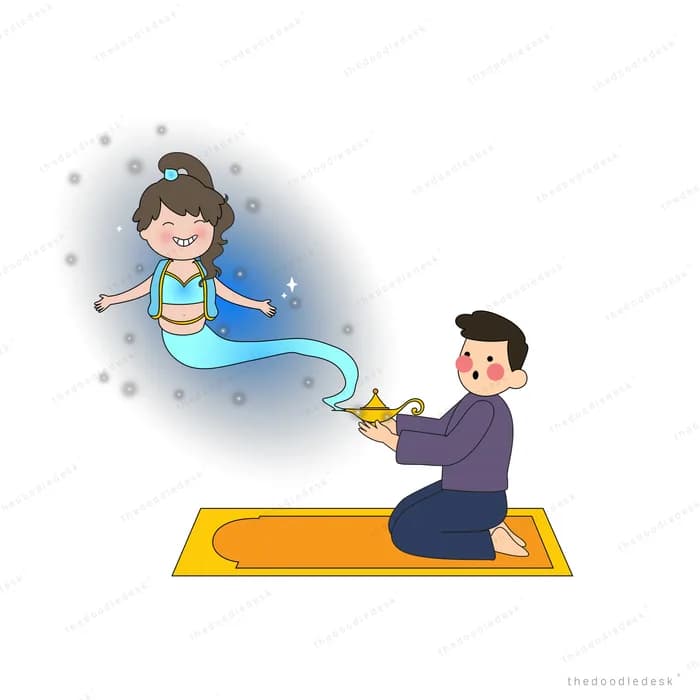 Man kneeling before a portal showing a mermaid