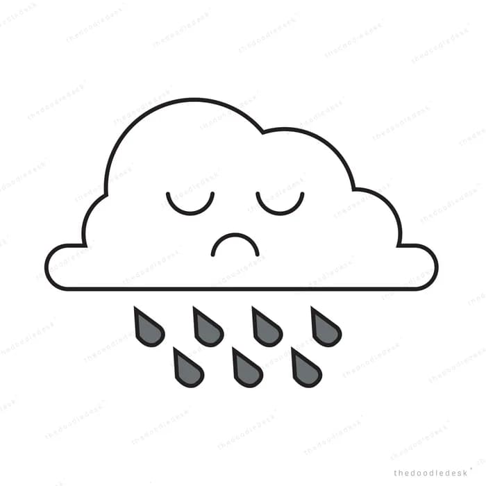Grey cloud raining lightly