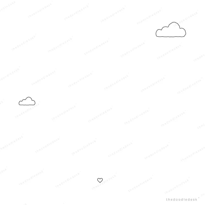 Two faint clouds on an empty sky