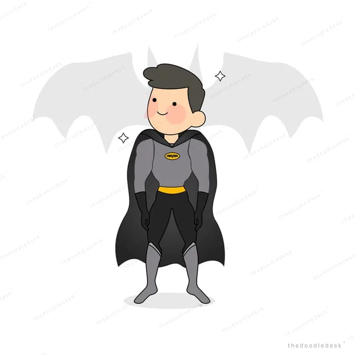 Man in a bat superhero costume with wings