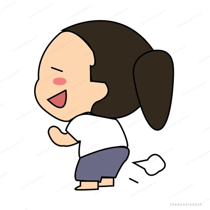Girl with a ponytail running forward with arms back