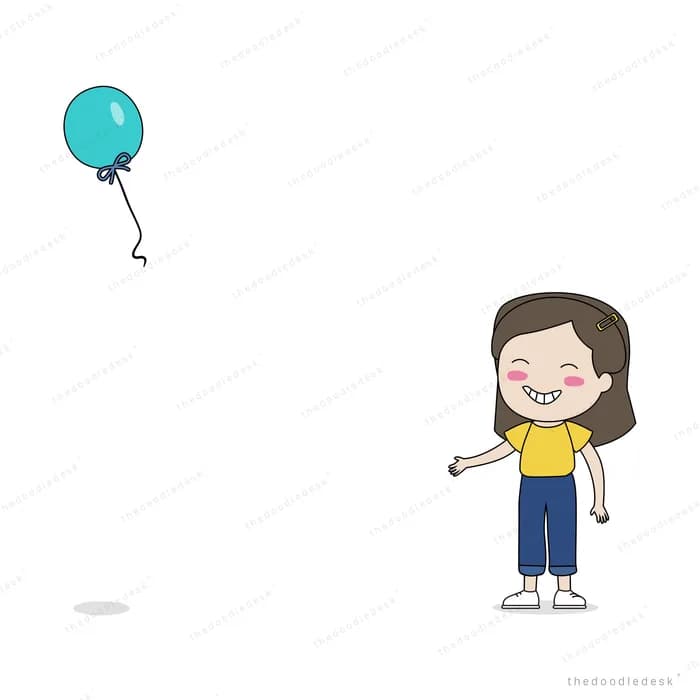 Small girl holding a blue balloon