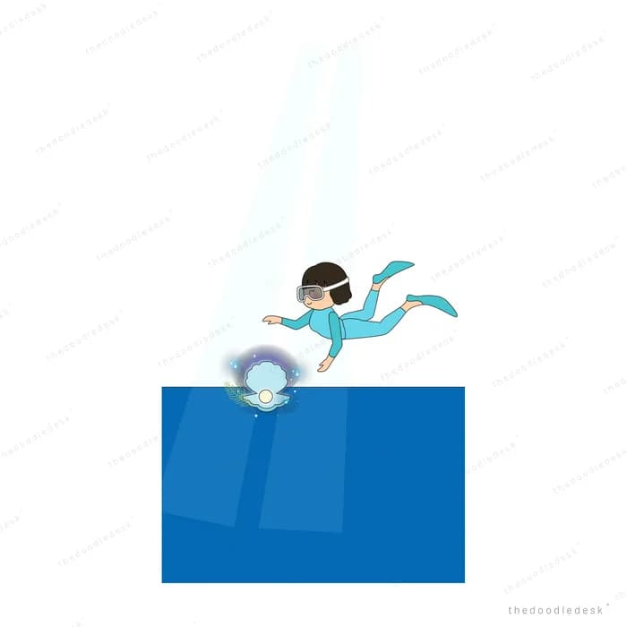 Person diving into a deep blue pool