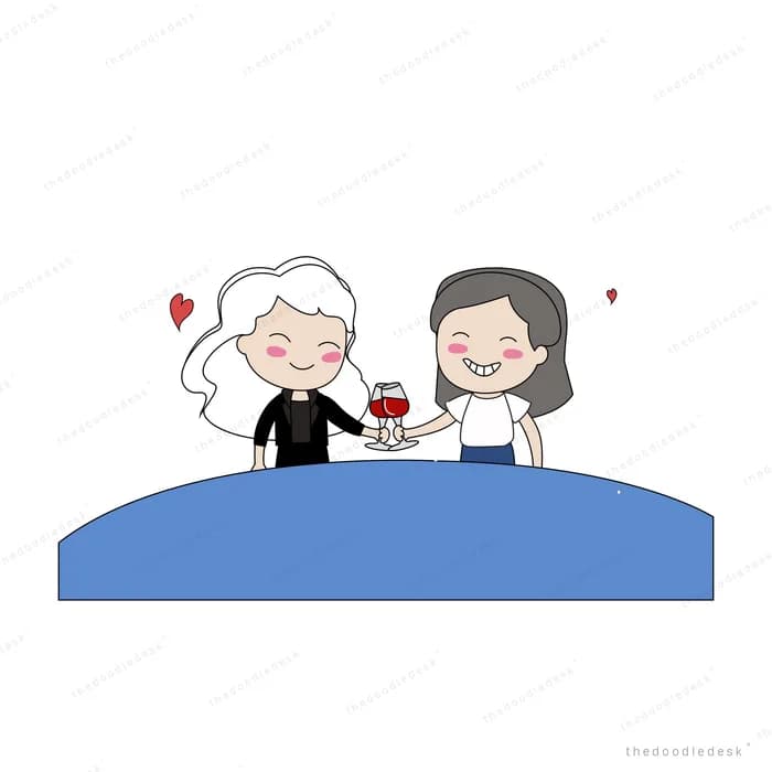 Elderly couple toasting with wine glasses