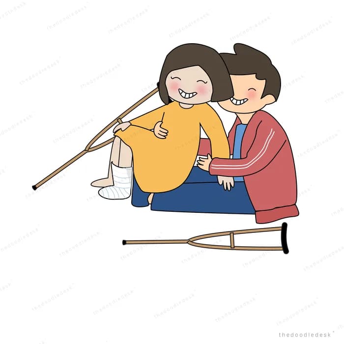Couple sitting together fishing with a rod