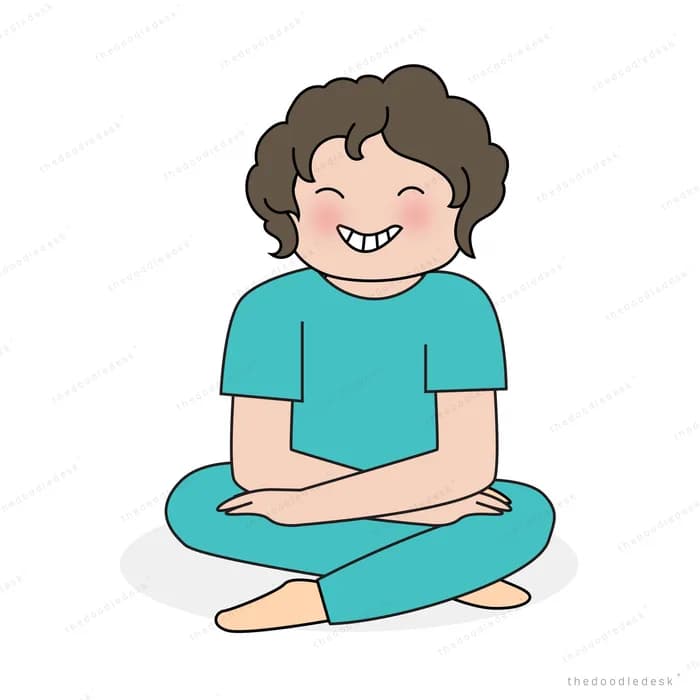 Man sitting cross-legged with hands on knees