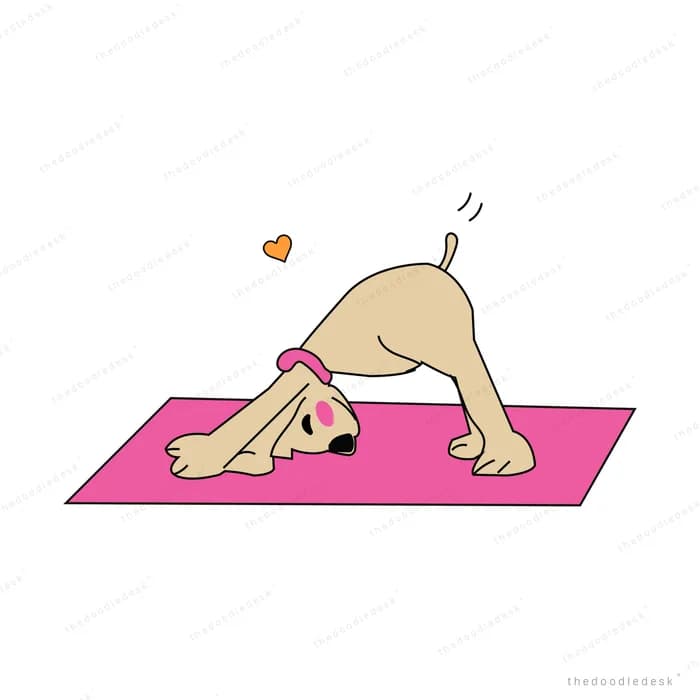 Woman in a downward dog pose on a pink yoga mat