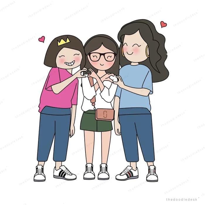 Group of four friends posing together