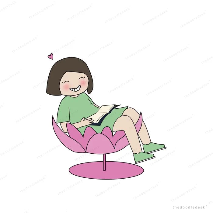 Woman reclining in a large pink lotus