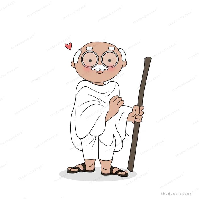 Elderly man in white robes with a walking staff