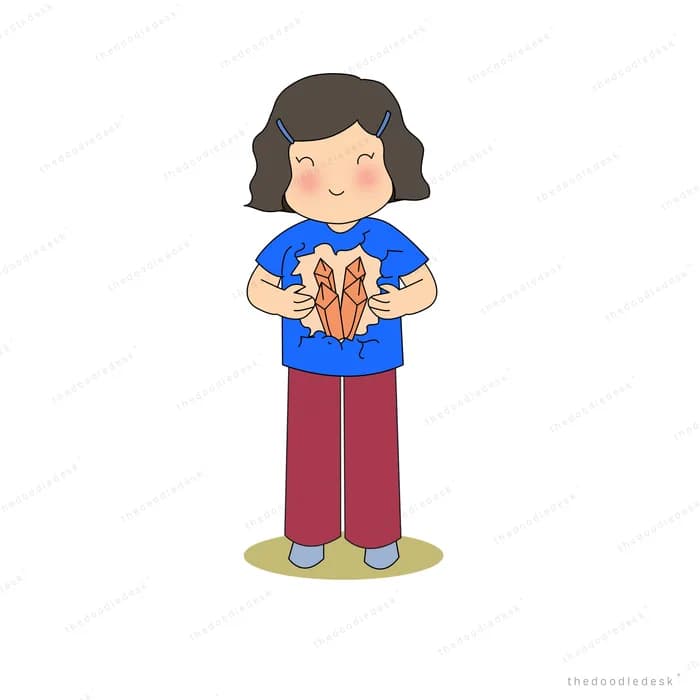 Girl standing cupping a cracked heart in both hands at her chest