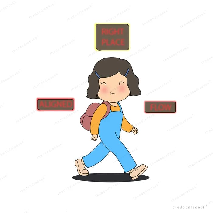 Woman with a backpack striding past red warning signs
