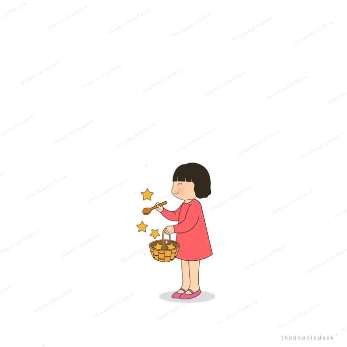 Girl in pink holding a basket and a small star wand