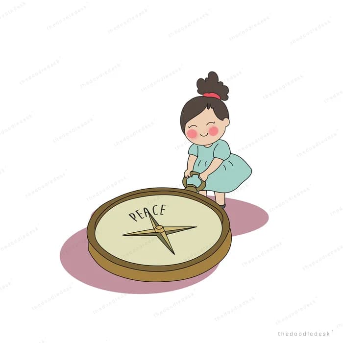 Girl leaning over a giant clock face trying to push the hands