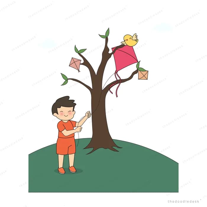 Boy pushing a fallen tree trunk upright so a girl in pink can climb it as leaves fly off