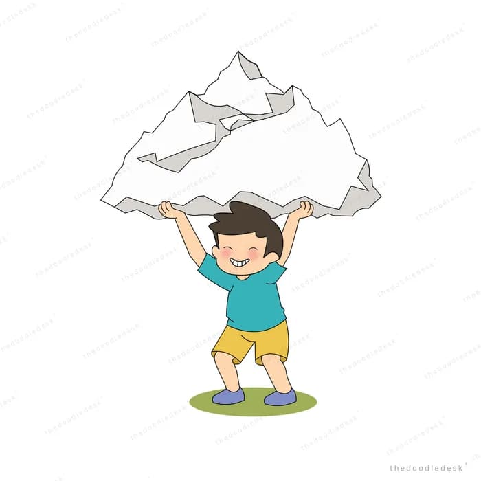 Boy flinging torn paper scraps into the air above his head