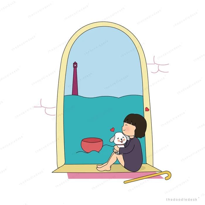 Girl sitting on a mat inside a yellow dome tent