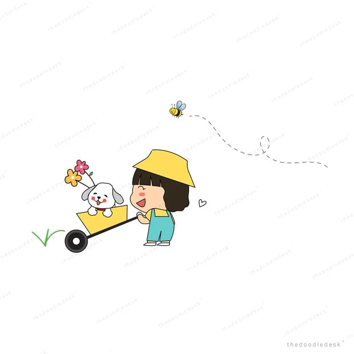 Boy pulling a cart carrying a cat