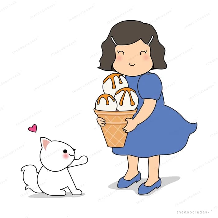 Woman carrying a basket of bread with her dog