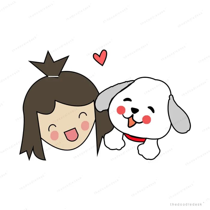 Close-up of a girl's face beside her dog