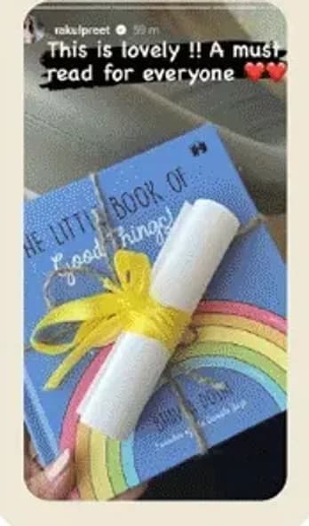 Rakul Preet sharing The Little Book of Good Things!