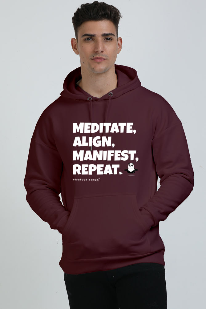 Unisex Oversized Hoodie - Meditate Align Manifest Repeat