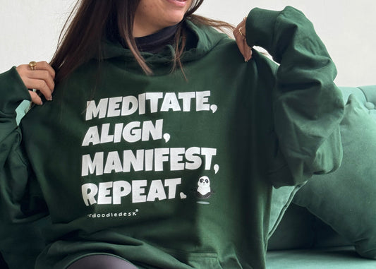 Unisex Oversized Hoodie - Meditate Align Manifest Repeat